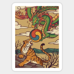 Tiger vs Dragon Sticker